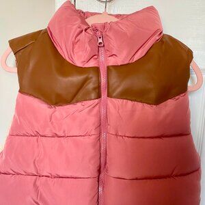 Dictionary Crop Puffer Vest With Sherpa Lining